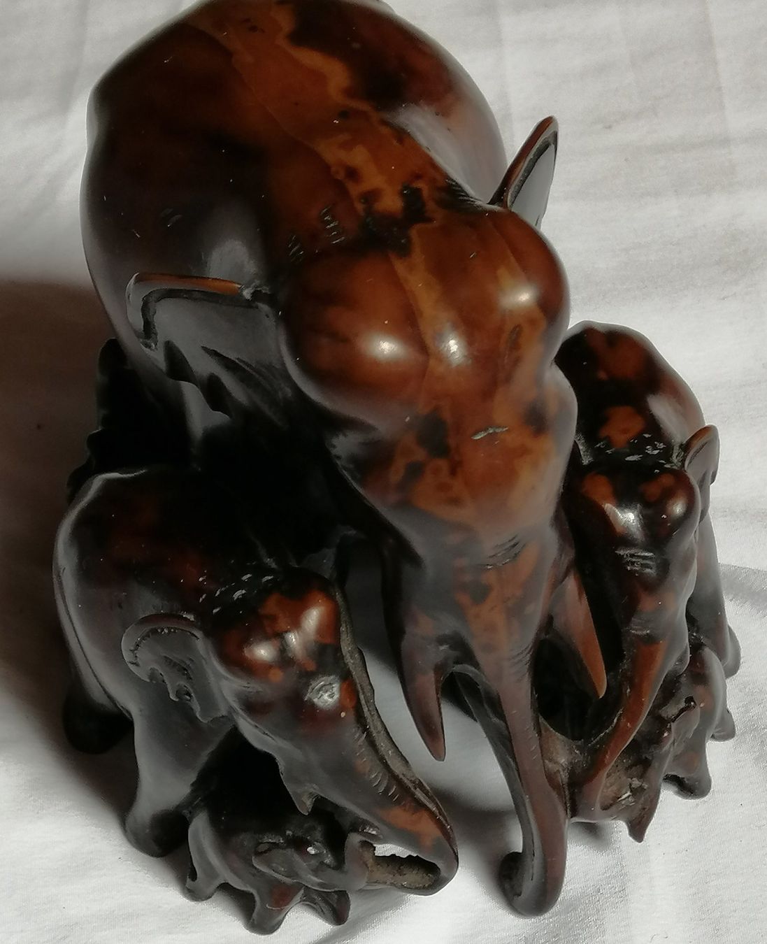Statuette: Elefanten Kunstharz - Siebenköpfige Elefantengruppe – Usato da Oberriet SG venduto da Atir47 6