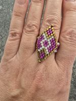 Bague en perles Miyuki Fait main unique