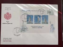 Monaco - New York, 1er jour d'émission, année 1985, timbres
