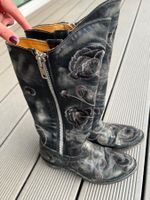 Vintage Old Gringo Lederstiefel – Grösse 36 – Schwarz/Grau