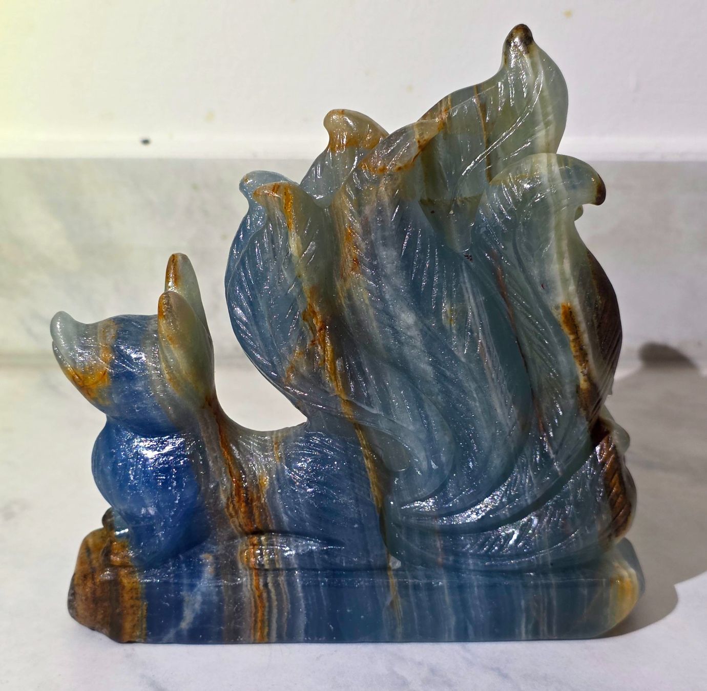 Minerali & Pietre curative: Blauer Onyx Fuchs C 462g – Nuovo e nell'imballaggio originale da Matzingen venduto da Shay_Crystalz