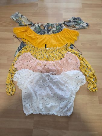Süsses Sommer-Set: 5 trendige Carmen-Blusen / M/L