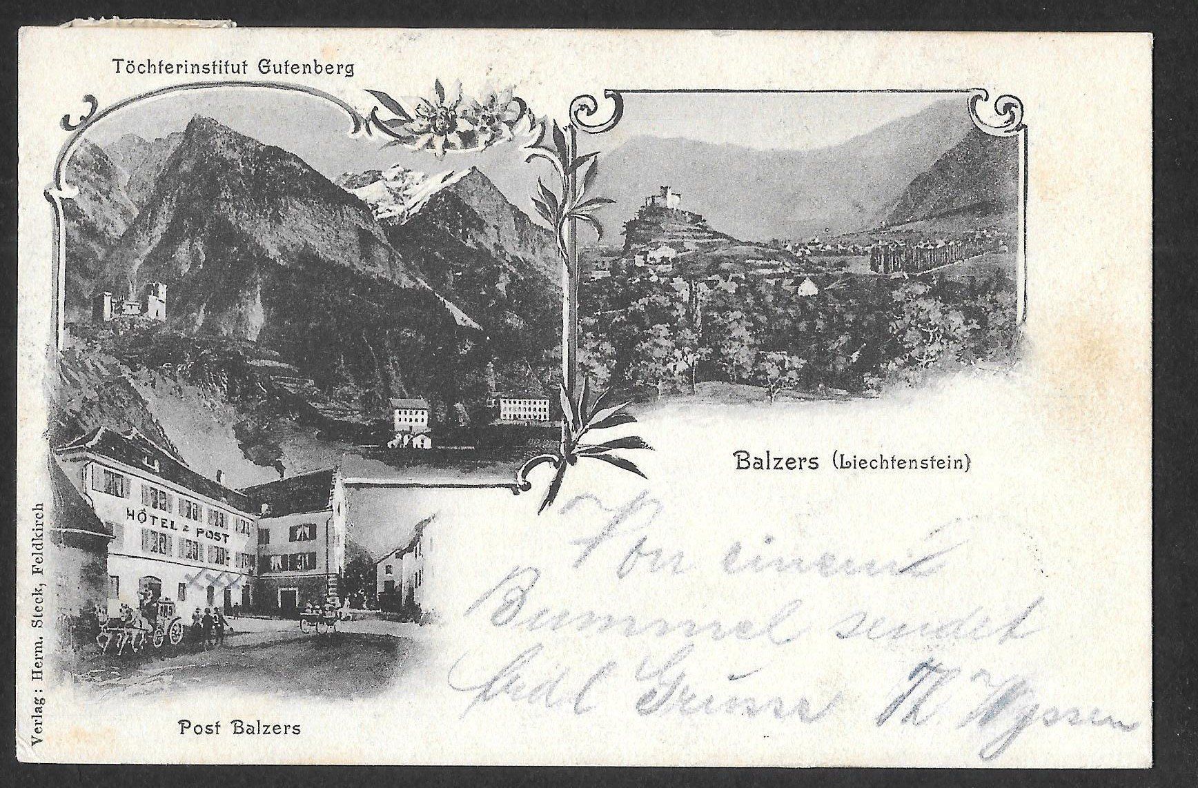 Cartoline postali: Liechtenstein Balzers 3 Bilder mit Post – Usato da Olten venduto da clotaldi