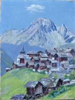 Walter RACINE (1866-1943) | Huile sur toile Grimentz