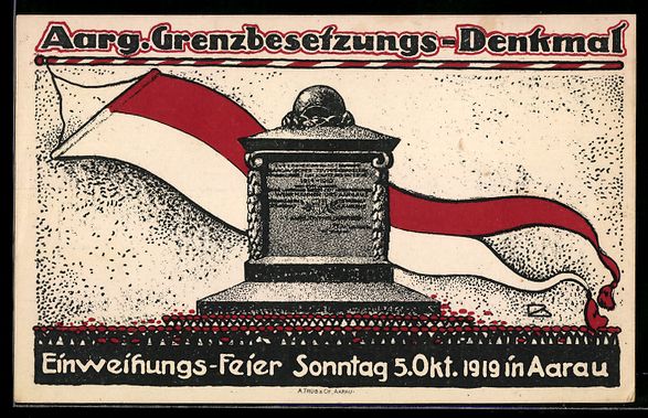 Cartoline postali: Aarau, Einweihungsfeier des Grenzbesetzu – Usato da Berlin venduto da bartko-reher