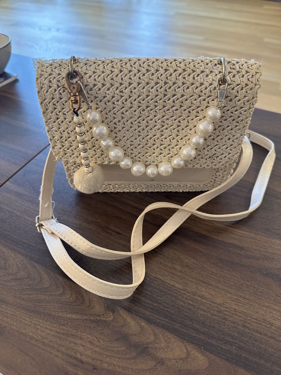 Borse da donna: Sommer Tasche Beige mit Perlen - Gebrauchsspuren – Usato da Lufingen venduto da ott_r59k 1