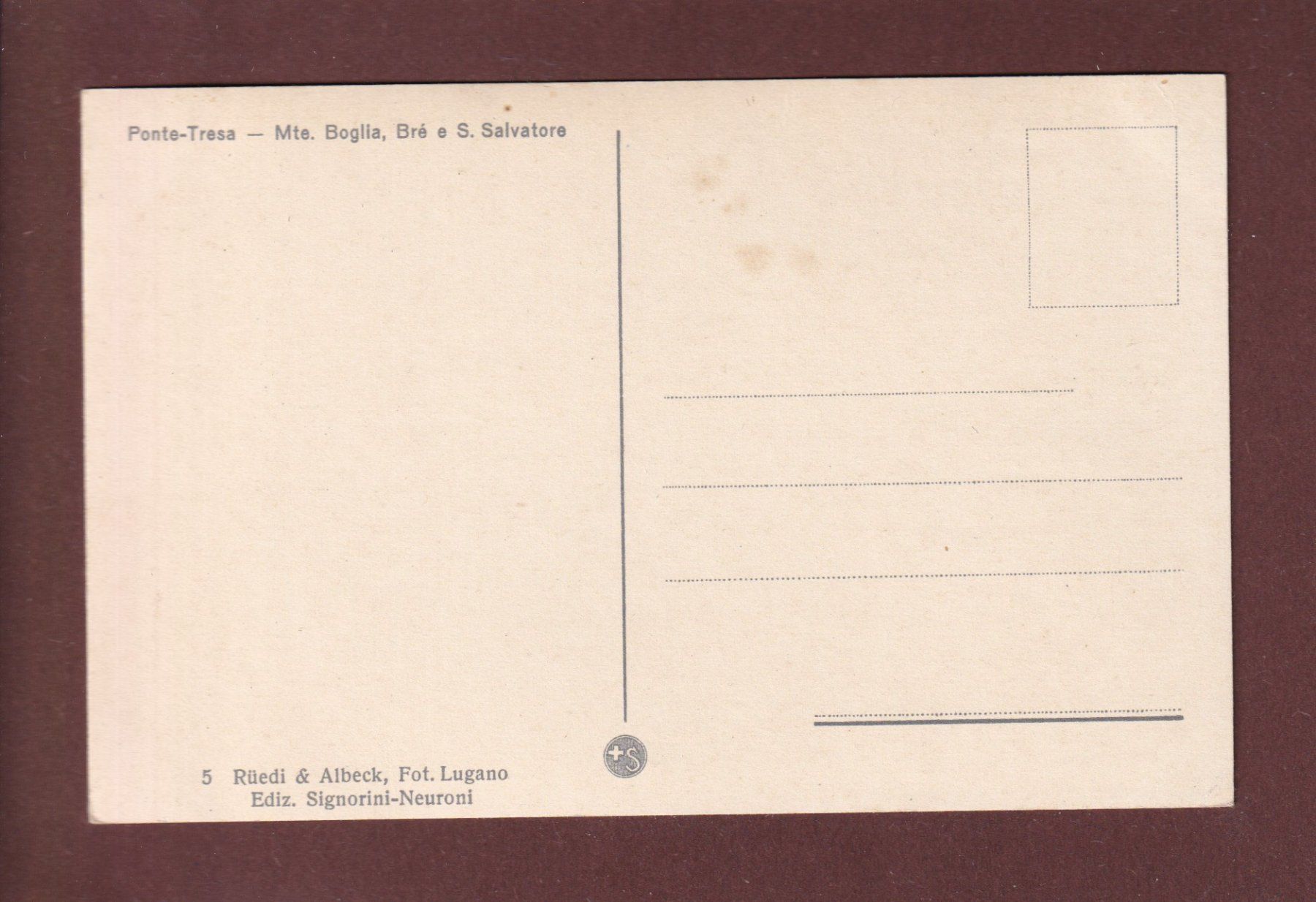 Cartoline postali: PONTRE TRESA – Usato da Pully venduto da nicecards 1