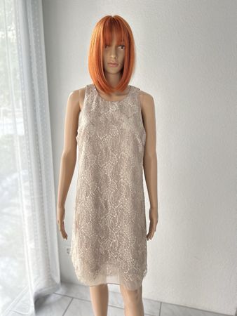 Lauren Ralph Lauren Dress Size 14 Beige Lace Cocktail Sheath
