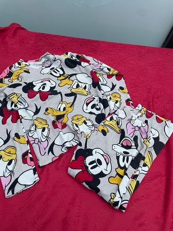 Mädchen Mickey Minnie Maus Goofy Donald langarm Pyjama 8/9