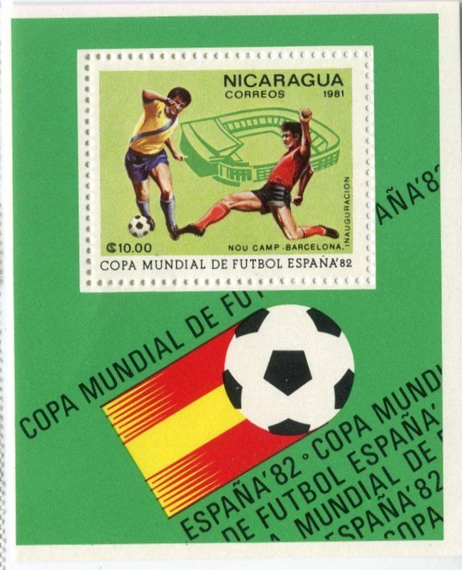 Alle Briefmarken: Block "Fussball". Nicaragua. – Neu und originalverpackt aus Basel von Butsch5