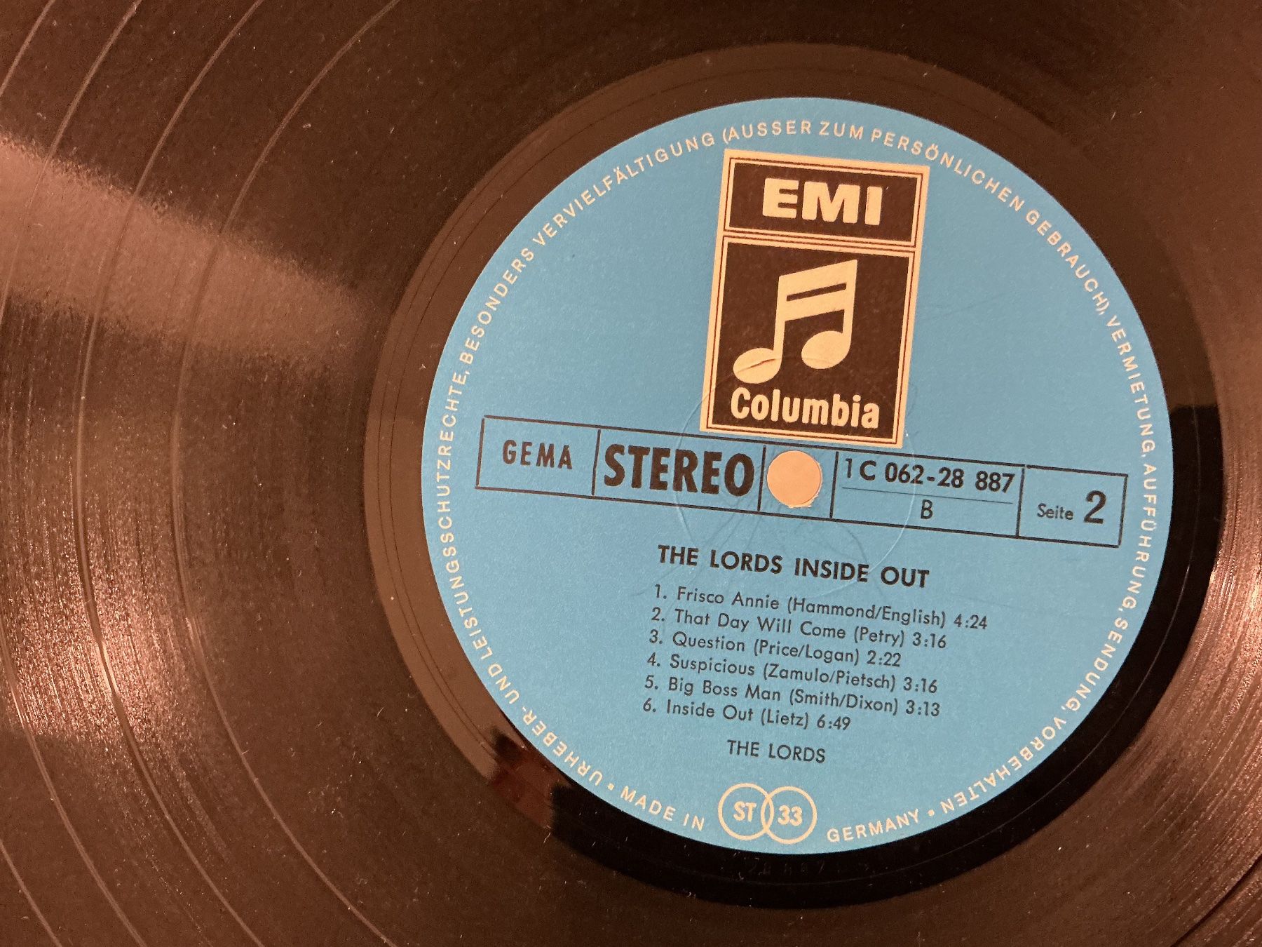 Dischi in vinile: The Lords LP -  Inside Out (VG+) – Usato da Winterthur venduto da Tumko-Vinyl 1
