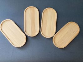 4er Set Bambus Tabletts, ideal für Deko im Herbst!