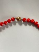 Korallenkette m.Gold , neu poliert, neuwertig