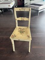 Stuhl mit Blumenmuster gelb Vintage guter Zustand