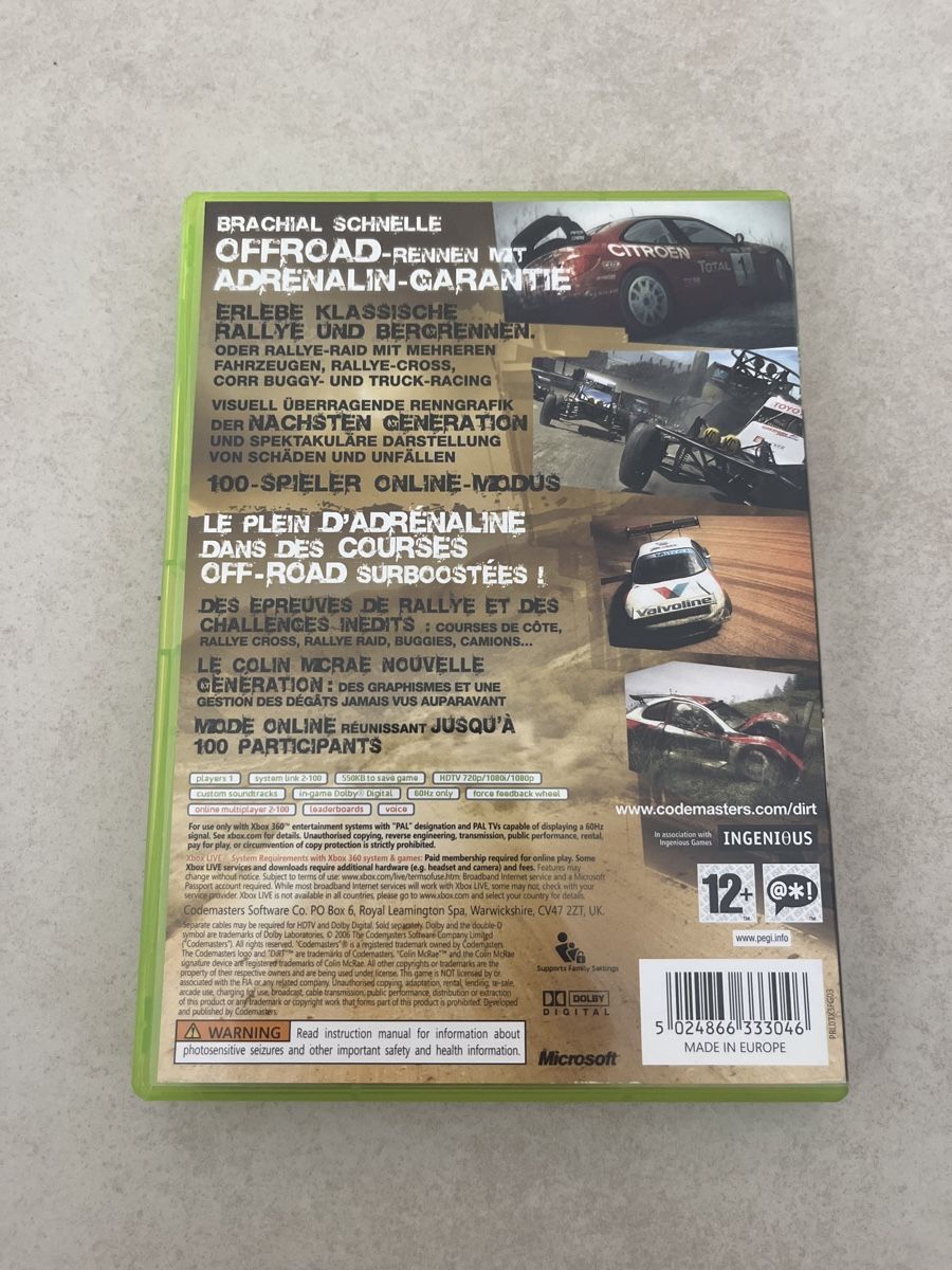 Giochi: Colin Mc Rae Dirt Xbox 360 – Usato da Suhr venduto da SchnapperCH 1