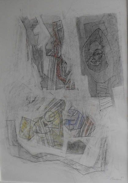 Gemälde: BODMER Walter. GOUACHE (Mischtechnik) Abstrakte Komposition – Gebraucht aus Basel von basilisk04 6