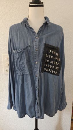 ONLY Jeanshemd Gr. 38 Oversized Lyocell