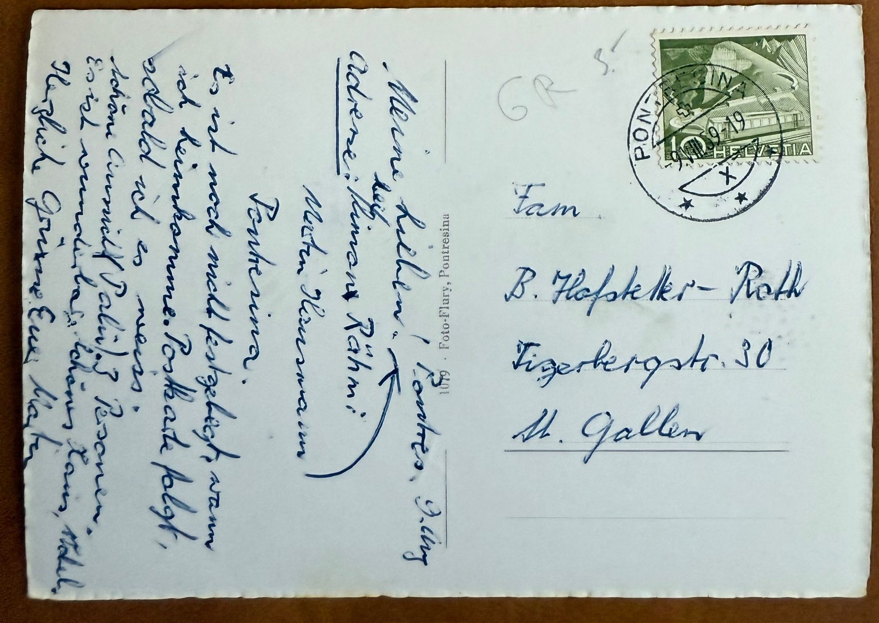 Cartoline postali: Pontresina mit Julierkette 1959 – Usato da Lutry venduto da Ediego 1