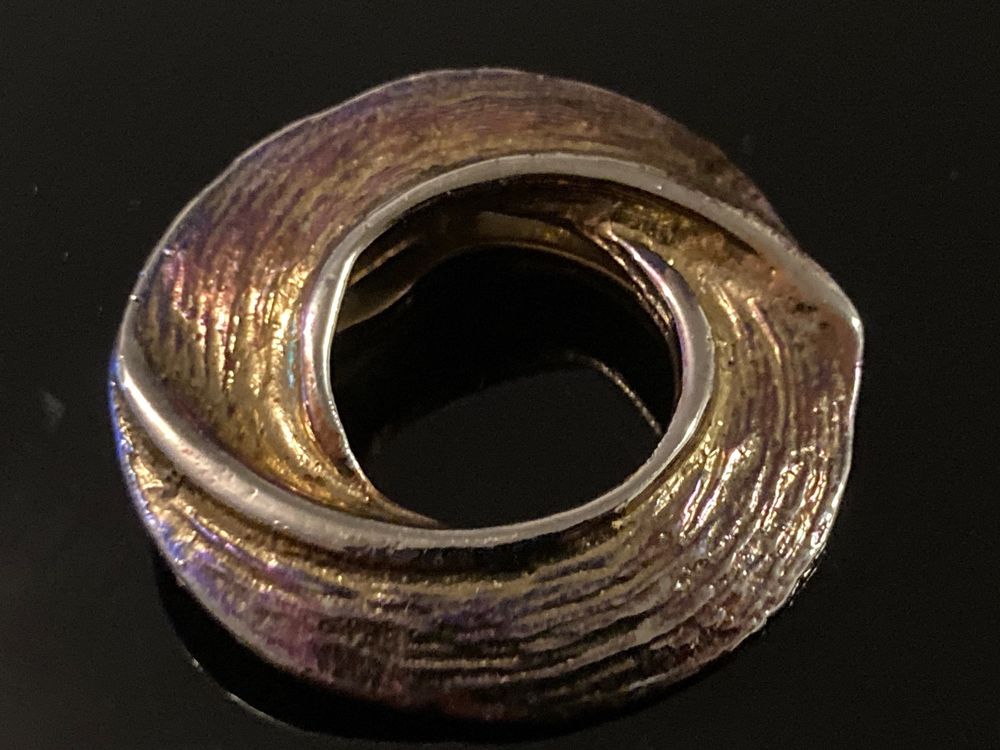 Broche Vintage Dorée Spirale Signée Edouard Rambaud - France