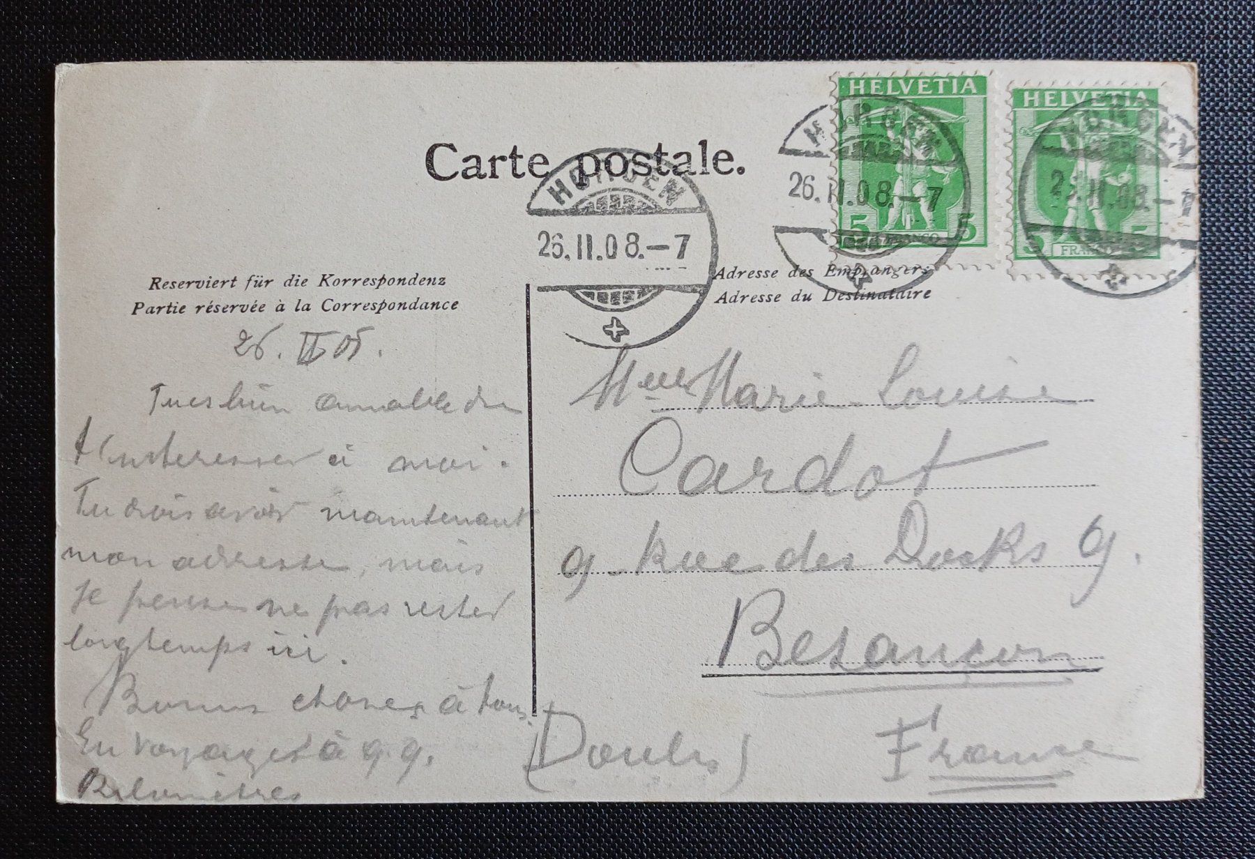 Cartoline postali: AK Partie Schloss WÄDENSWIL 1908 – Usato da Brittnau venduto da simionius 1