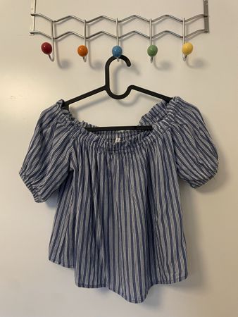 Camicetta Bershka a righe blu e bianca - Taglia S, estiva!