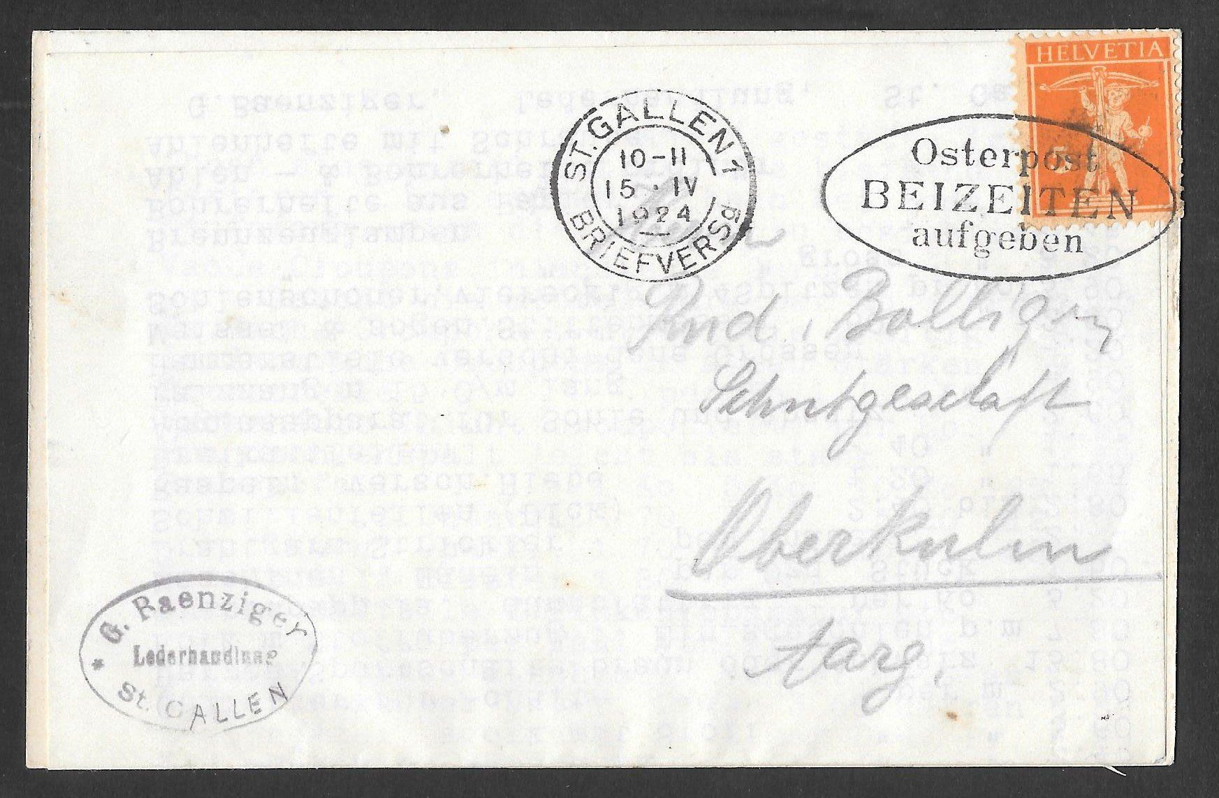 Cartoline postali: St. Gallen Speiserplatz Papierhandlung Ritter – Usato da Olten venduto da clotaldi 1