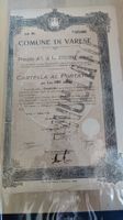 Historische Anleihe Varese, Italien 1918, (W)