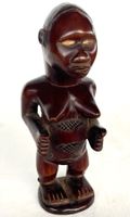 Rarität feine alte Bembe Figur Kongo Afrika Hartholz H 19 cm