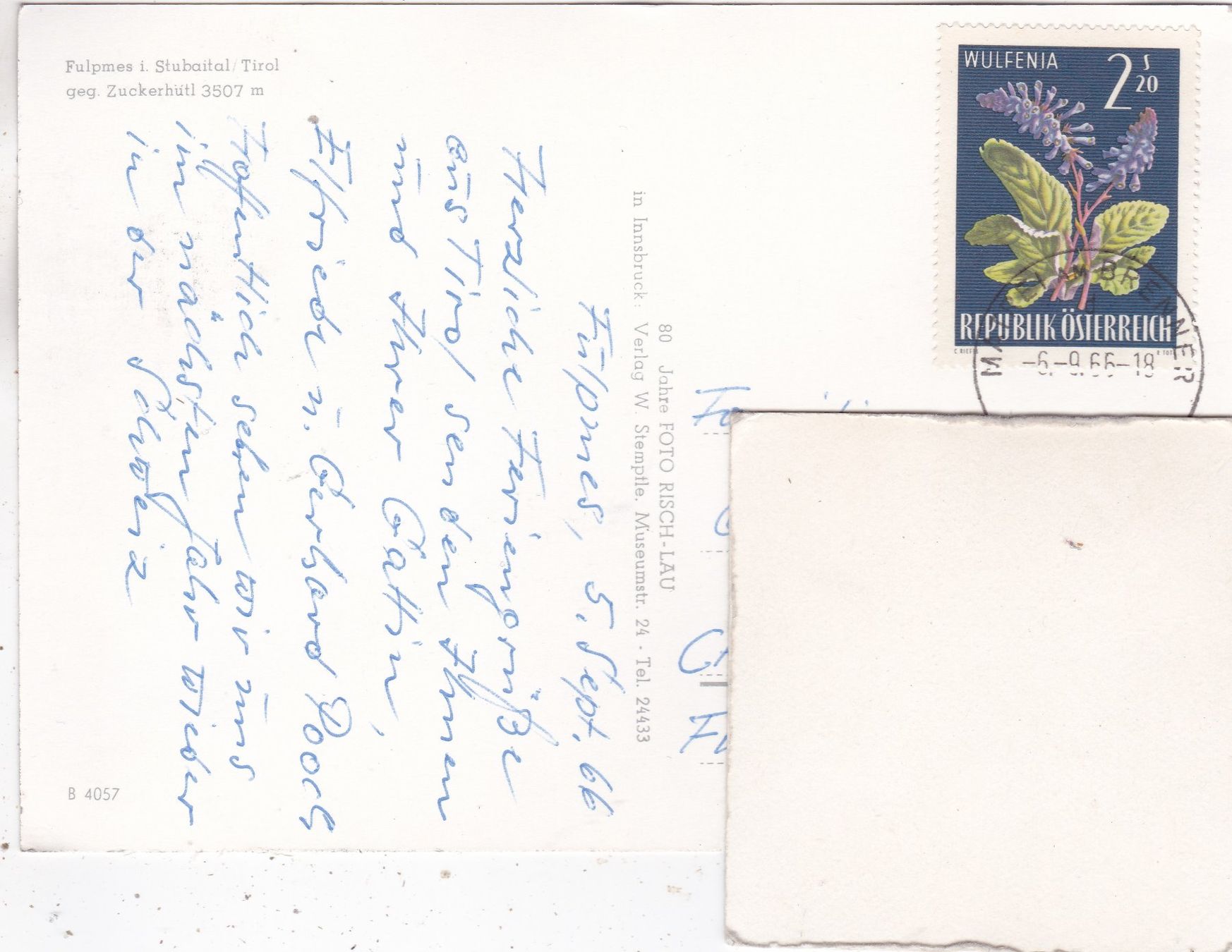 Cartoline postali: Oesterreich Fulpmes 1966 – Usato da Herisau venduto da Lisegrat2008 1