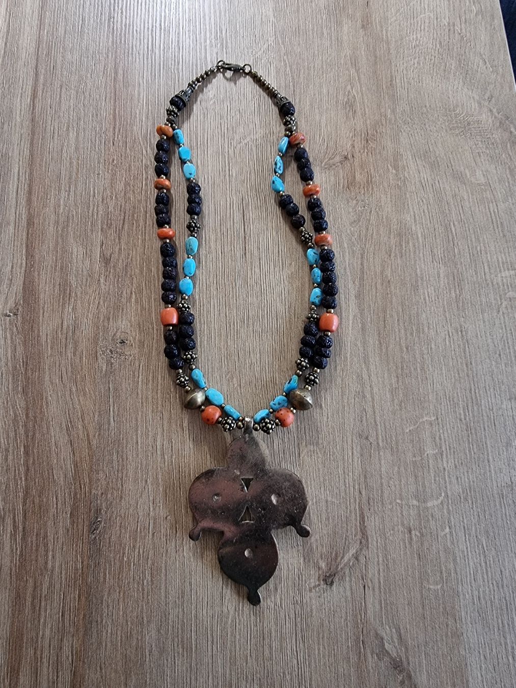 Ketten: Collier oriental bronze, turquoises, cornaline – Neu (gemäss Beschreibung) aus Veyrier von Leilazizou 3
