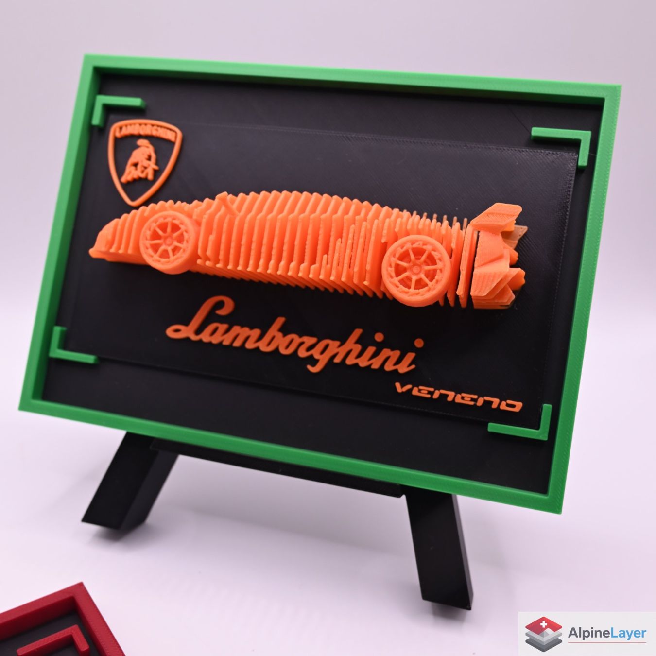 Figuren: Lamborghini Veneno Layered 3D Printed Sculpture Orange – Neu (gemäss Beschreibung) aus Losone von AlpineLayer 4