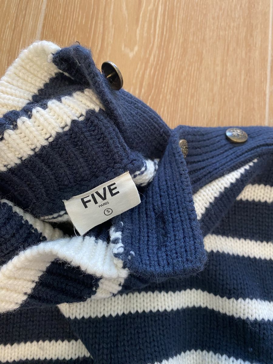 Pullover & Sweatshirts: Pull Five Paris rayé bleu et blanc taille S boutons – Gebraucht aus Chêne-Bourg von mar_fn75 1