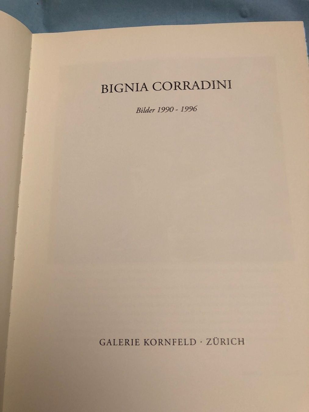 Bücher: BIGNIA CORRADINI, KATALOG 1996 – Neu (gemäss Beschreibung) aus Zürich von Husopaska 1