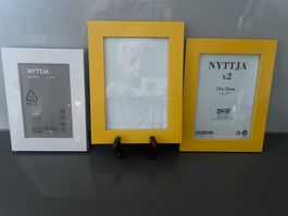 IKEA NYTTJA Bilderrahmen 2 Stk. Gelb, 2 Stk. Weiss Neu