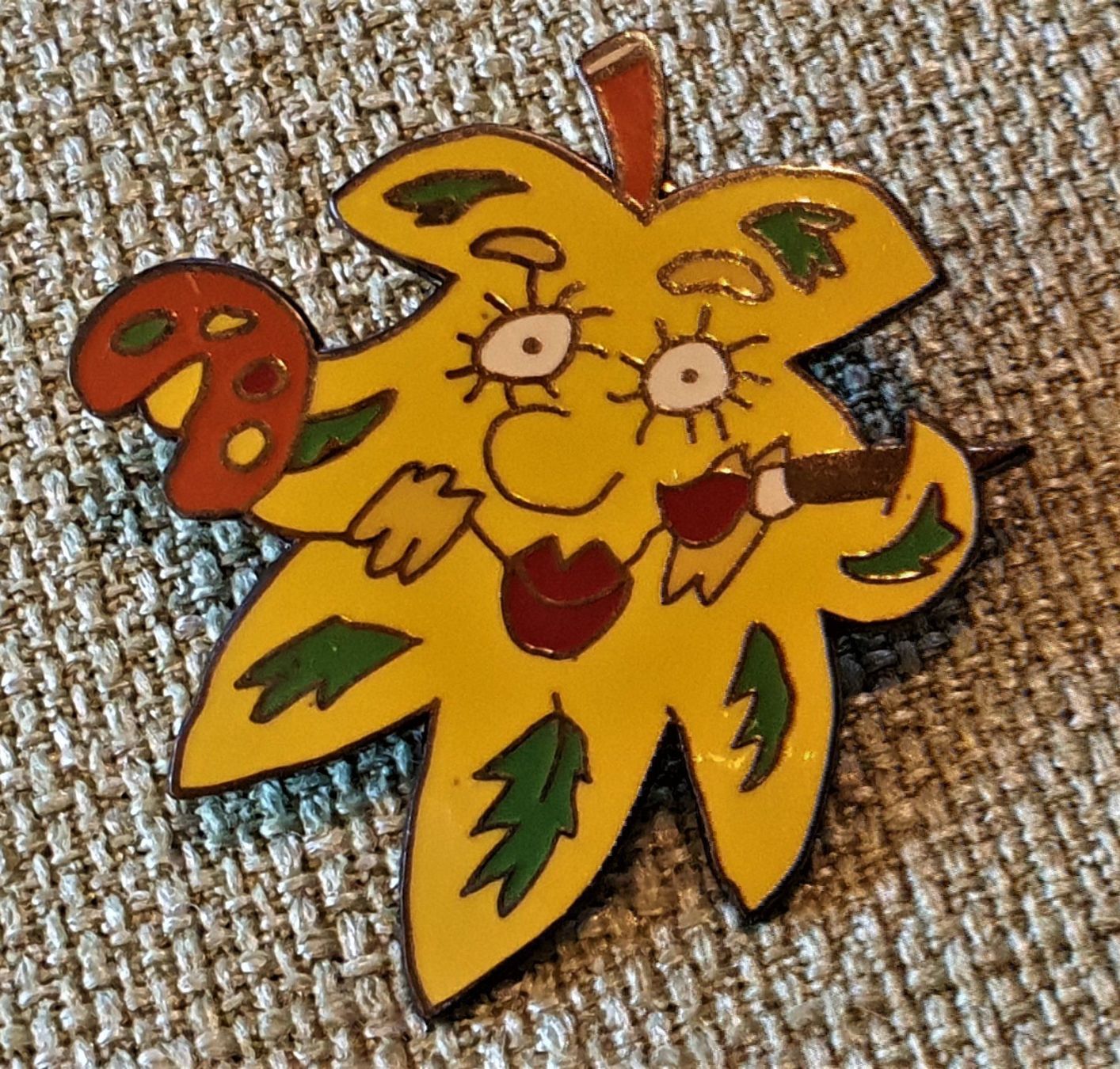 Spille & Fermagli: D028 - Kunst Pin Herbst Blatt Maler – Usato da Reinach BL venduto da Boston-Verkauf