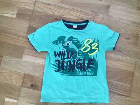 Biobaumwolle T Shirt mit Dschungel Motiv, Gr:110/116 Top Zus
