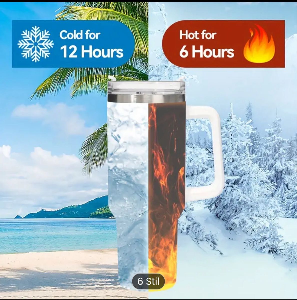 Tassen: Thermobecher Edelstahl-Becher mit Henkel – Neu (gemäss Beschreibung) aus Russikon von Leks4 3