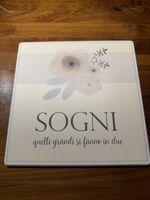 Wandbild Sogni quadratisch mit Blumenmotiv guter Zustand