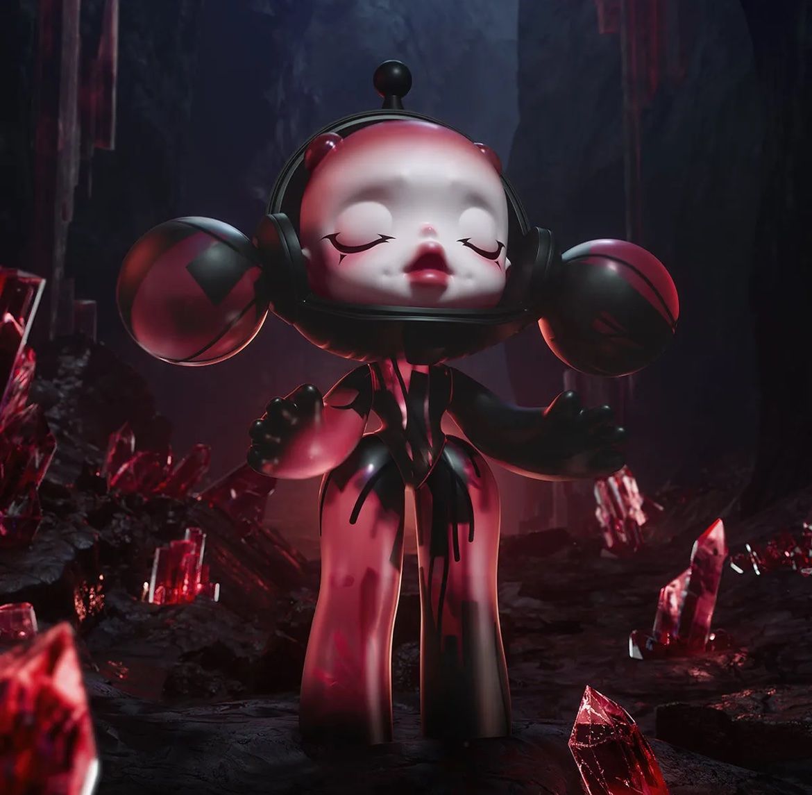Pop Mart Figurines: Pop Mart MEGA Skullpanda Red Crystal 33cm – Neuf avec emballage d'origine à Glattbrugg par arttoy.land 5