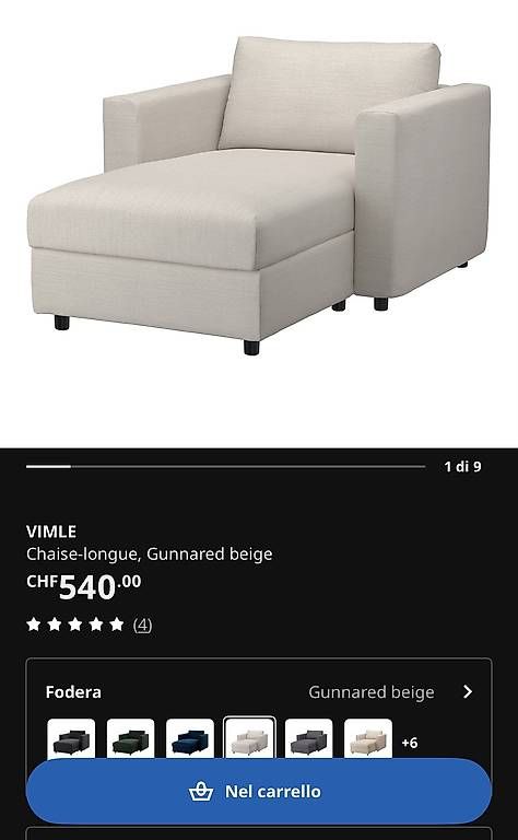 Sedie a sdraio: Chaise longue VIMLE ikea con braccioli  – Usato da Sorengo venduto da JackBrown84 2