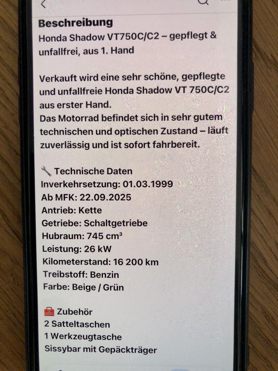 Honda Chopper: Honda Shadow VT 750 C/C2 – Gebraucht aus Wettingen von MarcelM010203 8
