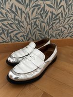 church's - Silver & White Leather Loafers, Women's Size 39