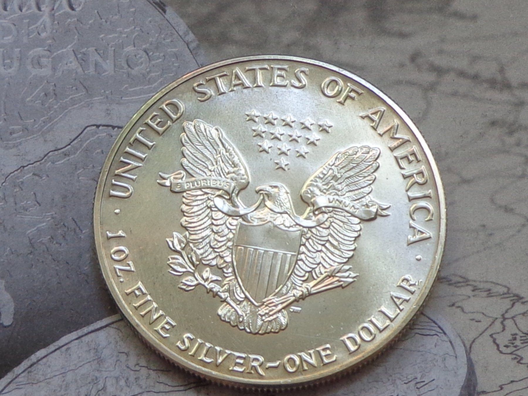Tutti le monete: USA 1 oz 1987 Fine Silver .999 - "American Silver Eagle" – Usato da Pully venduto da UCA01