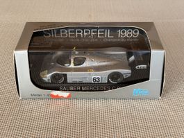 Modellauto Sauber Mercedes C9 Silberpfeil 1989 Metall  1:43