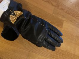 Handschuhe/ Schwarze Lederhandschuhe Grösse 8 gefüttert