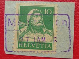 BAHNPOST: MENZINGEN ZG, violetter, sauberer Stempel.