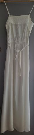 Maxikleid Naf Naf mit Spitze 100% Viskose Weiss Grösse M