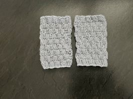 Handgestrickte Pulswärmer - Amedisli grau