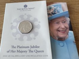 2022 UK 50p Platinum Jubilee „Brilliant Uncirculated“ Coin