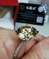 Bague argent avec diamant de moissanite de 5 ct certifié GRA